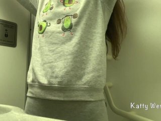 Risky Masturbation inAn Airplane Toilet. Almost Caught Without Panties When_Cumming