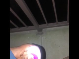 Playing on the balcony