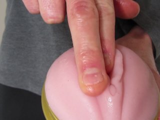 Babygirl Gets Tight Pussy Fucked By Dirty Talking Daddy - Cum All Over Tight Bold Pussy - Fleshlight