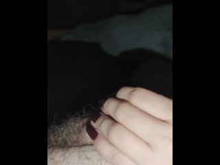 scratching nails, long nails handjob, exclusive, little penis
