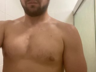 big pierced cut dick in the shower can't cum