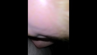 Blond girlfriend gives me sloppy blowjob before camera dies