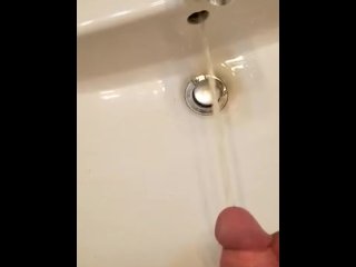 solo male, pissing, verified amateurs, sink piss