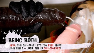 #32 Trailer–The Domina Cum-Slut lets you FEEL what she feels – until she is CUM-COVERED! • BeingBoth