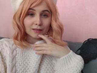 French Girl Playing on the Sofa
