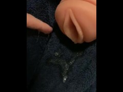 Aftermath of me pumping my fleshlight full of cum. Watch my hot cum drip out.