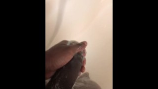 Playing with my bbc in the shower