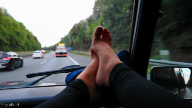 Sweaty Nylon Feet Playing on the Windshield - Pornhub.com