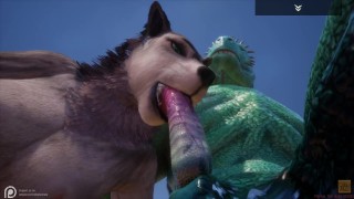 Life Scaly And Furry Hot Wolf Girl Fucks With Lizard