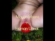 Preview 1 of PISSING- Sexy fit wife turned into a human urinal outdoors.