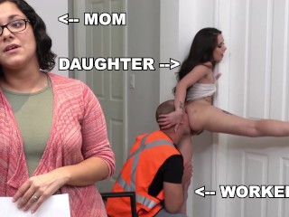 BANGBROS - Teen PAWG Gia Paige taking Dick from Roofter Sean Lawless behind Mommy's back