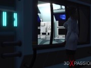 Preview 3 of Sci-fi female android fucks an alien in the surgery room in the space station