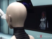 Preview 5 of Sci-fi female android fucks an alien in the surgery room in the space station