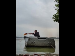 It is necessary to pump out water from the boat.