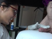 Preview 1 of CUM IN MY LATEX GLOVES - Nurse Jerks Off Her Patient With Gloves On