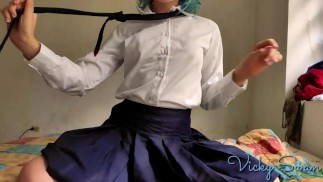 Teasing my boyfriend in school uniform for quicky POV - Vicky Swan