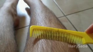 Combing My Long Leg Hair With Close Ups - PREVIEW