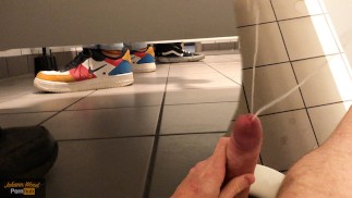 Public toilet - Spray the whole stall with my massive cumshot! | Johann Wood