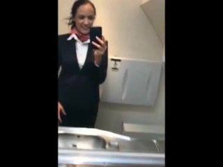 kinky amateur stewardess playing with her tight pussy and having multiple orgasm
