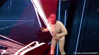 Beat Saber Mixed VR 01 part 3 von 4 Playing in netsuit and lingerie
