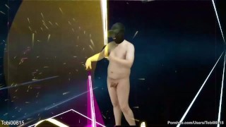 Beat Saber Mixed VR 01 part 4 von 4 playing gaming naked