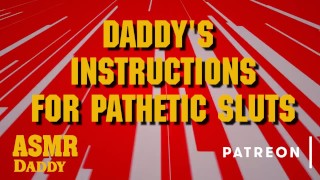 Instrucciones De Masturbación De Papá Para Zorras Patéticas Audio Sucio
