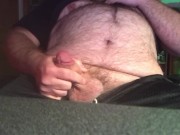 Preview 1 of Hairy Big-Balled Chubby Bear Rubs One Out