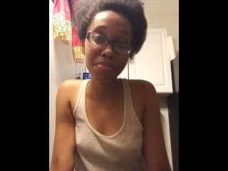 vertical video, solo female, ebony dirty talk, ebony