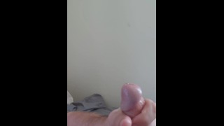 Stroking my cock finish with a thick cumshot