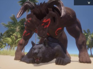 Wild Life / Gay Furry Werewolf com Enorme Minotaur