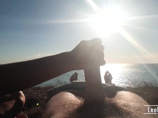 Jerking off on the cliff