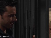 Preview 3 of Sexy jailbird Lexi Swallow gives officer a blowjob and gets pussy fucked