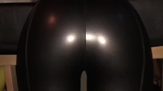 Best ass in leather pant get out and tight pussy get fingered and fucked by big dick