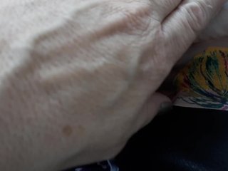 Rubbing lotion on my feet