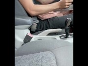 Teenager Jerks Off in his Car, Couldnâ€™t Wait to Cum