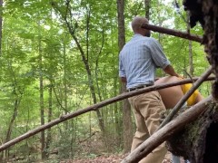 Woman jogging desperate to eat dick in park