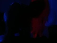 Sucking under blacklight 