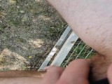 FTM Spraying Pee From Fence