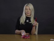 Preview 1 of Porn Stars Eating: Aubrey Kate Tongues Twizzlers