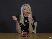 Preview 3 of Porn Stars Eating: Aubrey Kate Tongues Twizzlers