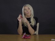 Preview 5 of Porn Stars Eating: Aubrey Kate Tongues Twizzlers