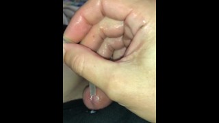 Bubbling Cum on My Cock
