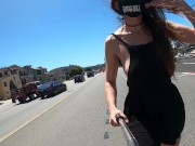 Preview 6 of Teaser - Super Loose Top, Lots of Nipslip While Longboarding