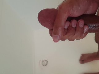 Slow mo huge shower cumshot