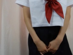 黒タイツ履いたままおしっこするセーラー服JK - Screenshot 3 of 16 - Teenager