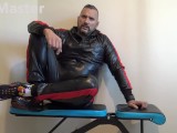 Hot dilf in shiny tracksuit verbally humiliates and farts on you. PREVIEW