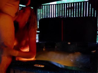 Hard Passionate StraponPegging, Fucking and Deep Throat Cock Sucking_in Hot Tub!