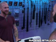 Preview 1 of RagingStallion - Hairy Otter Dicked Down By Sex Shop Worker