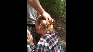 Outside A Mature Blonde MILF Fucked Her Face