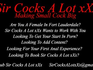 Sir Cocks a Lot XXX Porno Masculin Star Casting Embauche Emplois Femmes Fort Lauderdale Miami Floride Escorts